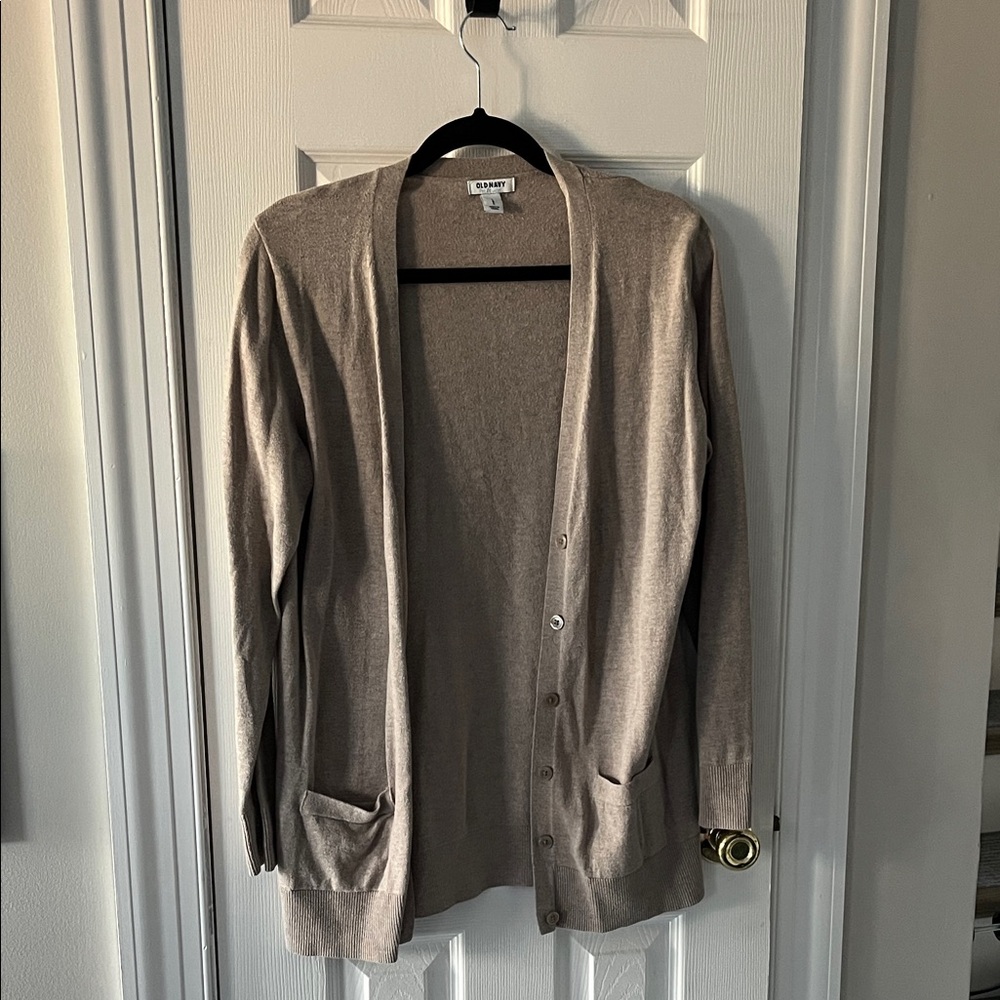 Old Navy Taupe Cardigan Sweater